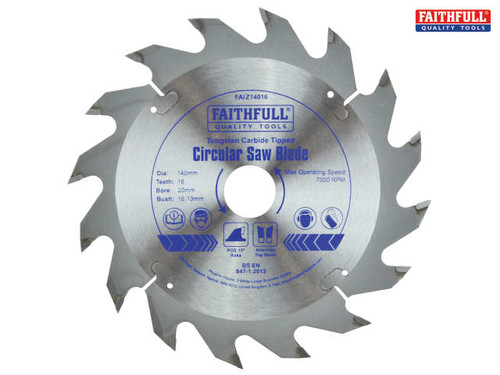 Faithfull - TCT Circular Saw Blade 140 x 20mm x 16T POS