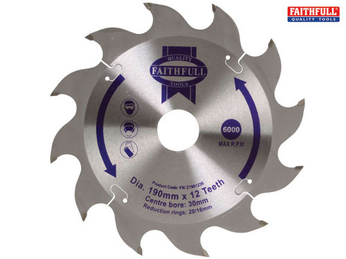 Faithfull - TCT Circular Saw Blade 190 x 30mm x 12T POS