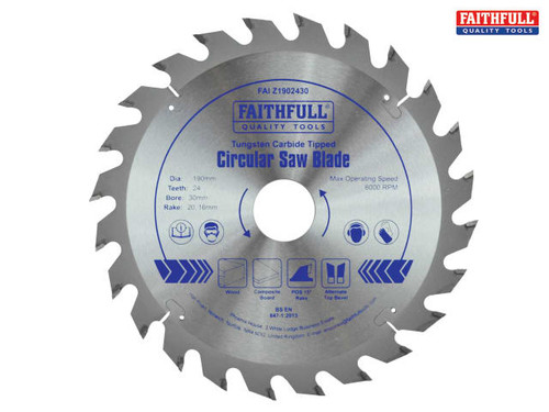 Faithfull - TCT Circular Saw Blade 190 x 30mm x 24T POS