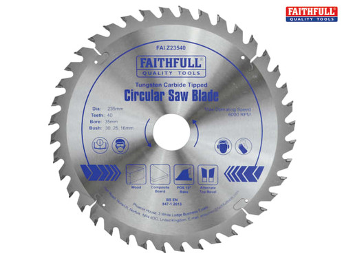 Faithfull - TCT Circular Saw Blade 235 x 35mm x 40T POS