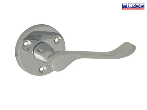 Forge - Lever On Rose Handle - Gable Chrome Finish