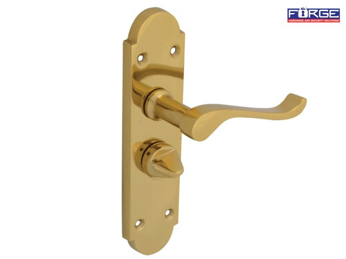 Forge - Backplate Handle Privacy - Gable Brass Finish