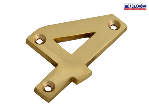 Forge - Numeral No.4 - Brass Finish 75mm (3in)