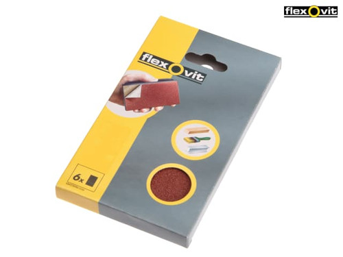 Flexovit - Hook & Loop Sanding Block Refill Kit Fine 120g (6)