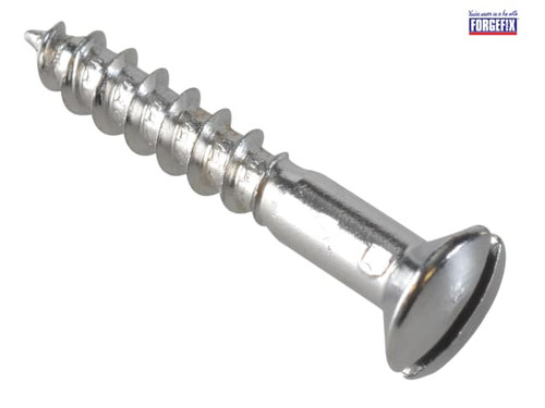 ForgeFix - Multipurpose Screw SL Raised Head Chrome Plated 4.0 x 25mm ForgePack 35