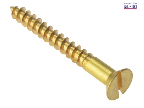 ForgeFix - Wood Screw Slotted CSK Solid Brass 1.1/2in x 12 Box 200