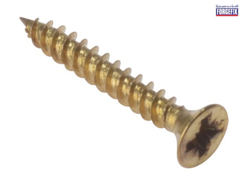 ForgeFix - General Purpose Pozi Screw CSK TT Electro Brass 1in x 8 Box 200