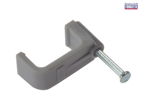 ForgeFix - Cable Clip Flat Grey 6.00mm Box 100