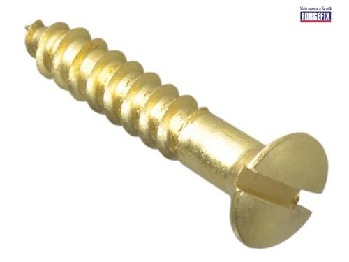 ForgeFix - Wood Screw Slotted CSK Brass 1in x 8 Forge Pack 16