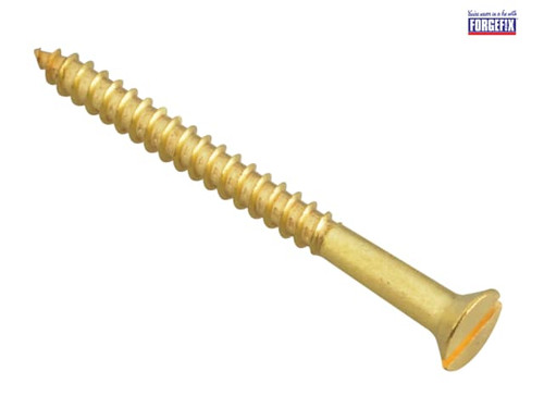 ForgeFix - Wood Screw Slotted CSK Brass 2in x 8 Forge Pack 8