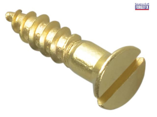 ForgeFix - Wood Screw Slotted CSK Brass 3/4in x 8 Forge Pack 20