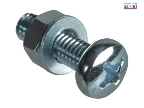ForgeFix - Machine Screw Pozi Pan Head ZP M6 x 20mm Forge Pack 8
