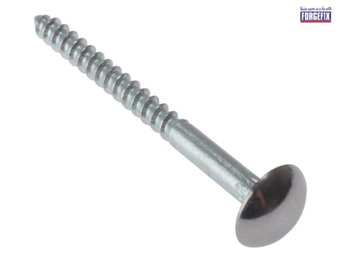 ForgeFix - Mirror Screw Chrome Domed Top Slotted CSK ST ZP 1.1/4in x 8 Bag 10