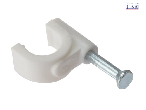 ForgeFix - Cable Clip Round White 9-11mm Box 100