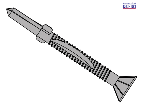 ForgeFix - TechFast Timber to Steel CSK/Wing Screw No.5 Tip 5.5 x 80mm Box 100