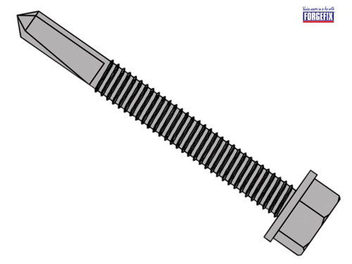 ForgeFix - TechFast Roofing Sheet to Steel Hex Screw No.5 Tip 5.5 x 70mm Box 100