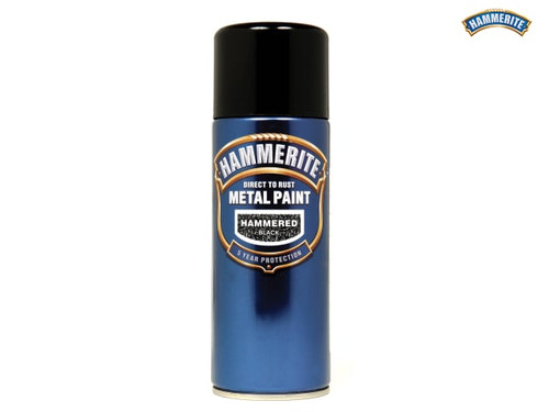 Hammerite - Direct to Rust Hammered Finish Aerosol Black 400ml
