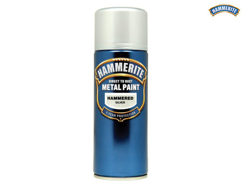 Hammerite - Direct to Rust Hammered Finish Aerosol Silver 400ml