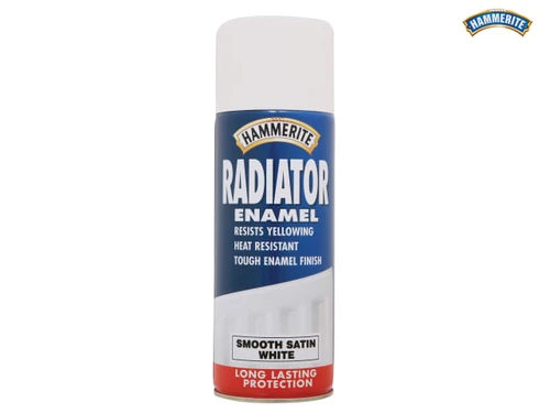 Hammerite - Radiator Enamel Aerosol Satin White 400ml