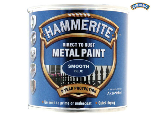 Hammerite - Direct to Rust Smooth Finish Metal Paint Blue 250ml