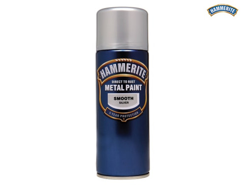 Hammerite - Direct to Rust Smooth Finish Aerosol Silver 400ml