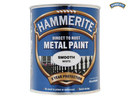 Hammerite - Direct to Rust Smooth Finish Metal Paint White 750ml