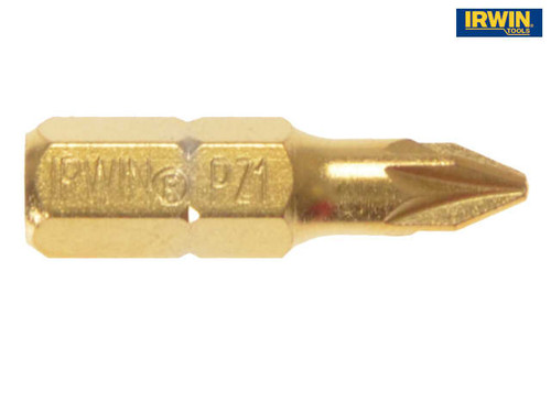 IRWIN - Screwdriver Bits Pozi PZ1 25mm Titanium Pack of 10
