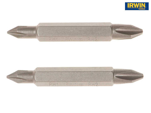 IRWIN - Screwdriver Bits PH1 / PH2 Double Ended 50mm Pack of 2