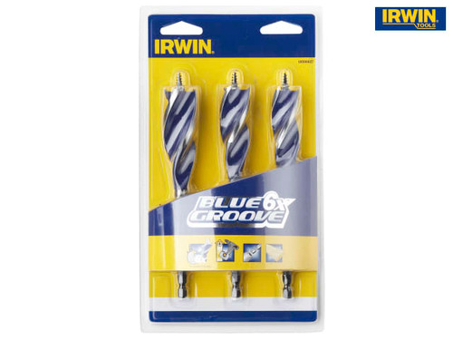 IRWIN - 6X Blue Groove Wood Drill Bit Set 3 Piece 20-25mm