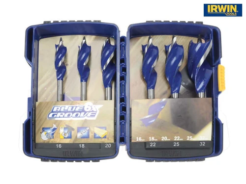 IRWIN - 6X Blue Groove Wood Drill Bit Set 6 Piece 16-32mm