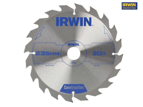 IRWIN - Construction Circular Saw Blade 235 x 30mm x 20T ATB