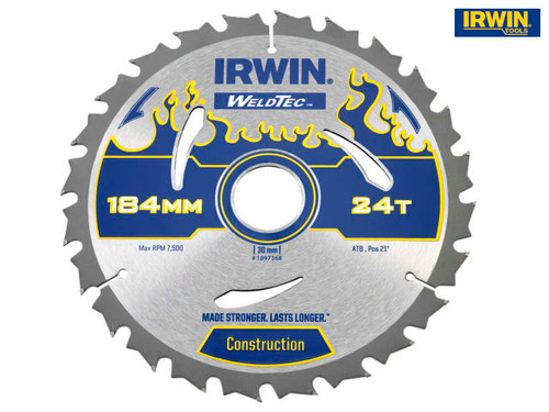 IRWIN - Weldtec Circular Saw Blade 184 x 30mm x 24T ATB