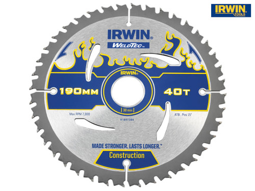 IRWIN - Weldtec Circular Saw Blade 190 x 30mm x 40T ATB