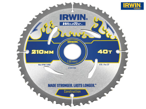 IRWIN - Weldtec Circular Saw Blade 210 x 30mm x 40T ATB