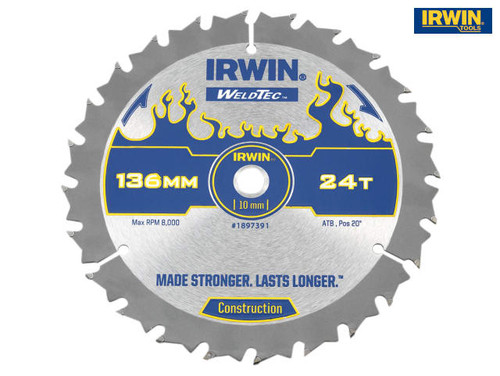 IRWIN - Weldtec Cordless Circular Saw Blade 136 x 10mm x 24T ATB