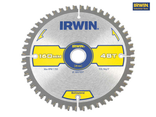 IRWIN - Multi Material Circular Saw Blade 160 x 20mm x 48T TCG/Neg