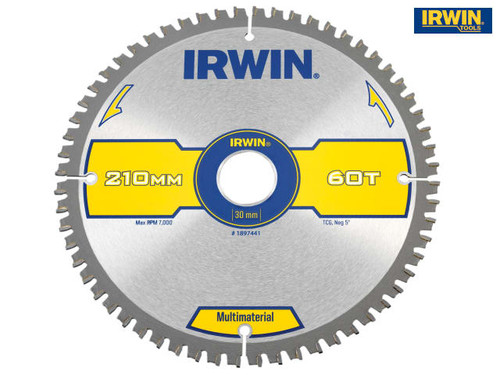 IRWIN - Multi Material Circular Saw Blade 210 x 30mm x 60T TCG/Neg