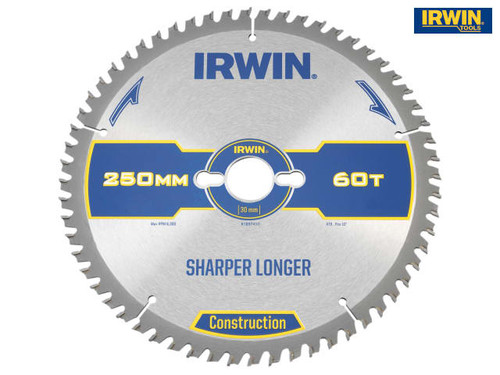IRWIN - Construction Table & Mitre Circular Saw Blade 250 x 30mm x 60T ATB