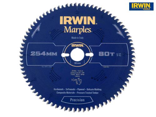 IRWIN - Marples Mitre Circular Saw Blade 254 x 30mm x 80T HI-ATB/Neg
