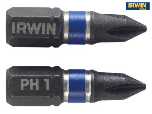 IRWIN - Impact Screwdriver Bits Phillips PH1 25mm Pack of 2