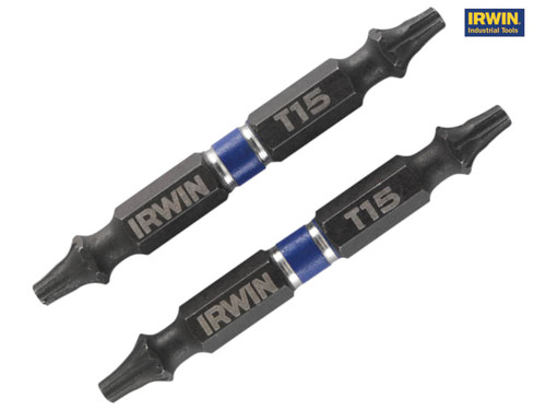 IRWIN - Impact Double Ended Screwdriver Bits TORX T15 60mm Pack of 2