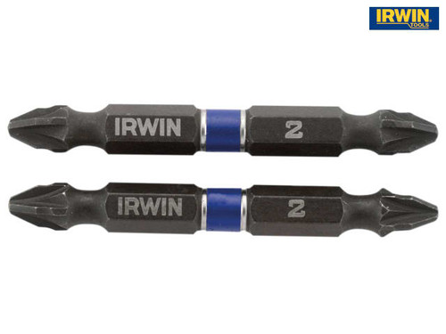 IRWIN - Impact Double Ended Screwdriver Bits Pozi PZ2 60mm Pack of 10