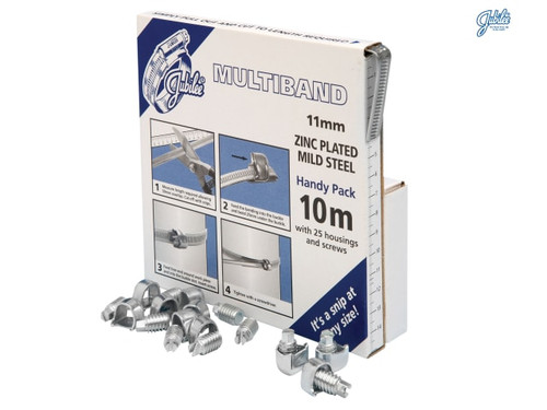 Jubilee - Multiband Mild Steel Handy Pack 11mm (10m + 25 Housings/Screws)