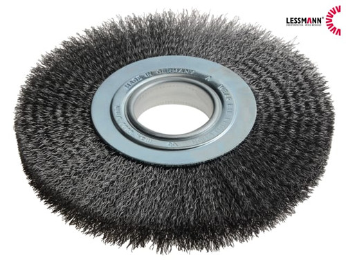 Lessmann - Wheel Brush D200mm x W24-27 x 50 Bore Set 3 Steel Wire 0.30