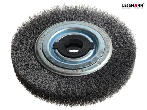Lessmann - Wheel Brush D200mm x W28-32 x 80 Bore Set 4 +1 Steel Wire 0.30