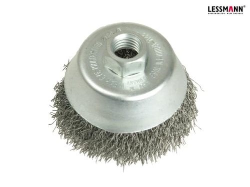 Lessmann - Cup Brush 75mm M10 x 0.35 Steel Wire