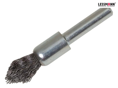 Lessmann - Pointed End Brush with Shank 12/60 x 20mm 0.30 Steel Wire