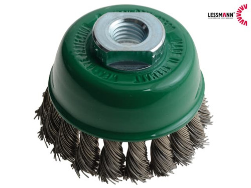 Lessmann - Knot Cup Brush 65mm M14 x 20 x 0.50 Stainless Steel Wire