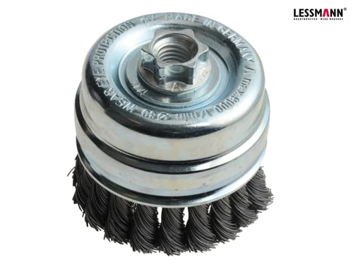 Lessmann - Knot Cup Brush 80mm x M14 x 0.50 Steel Wire*