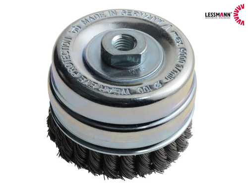 Lessmann - Knot Cup Brush 100mm M14 x 0.50 Steel Wire*